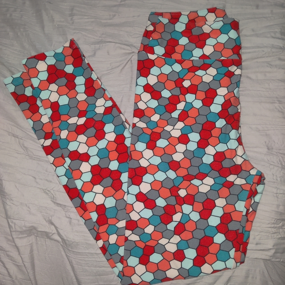 LuLaRoe One Size Leggings colorful geometric pattern